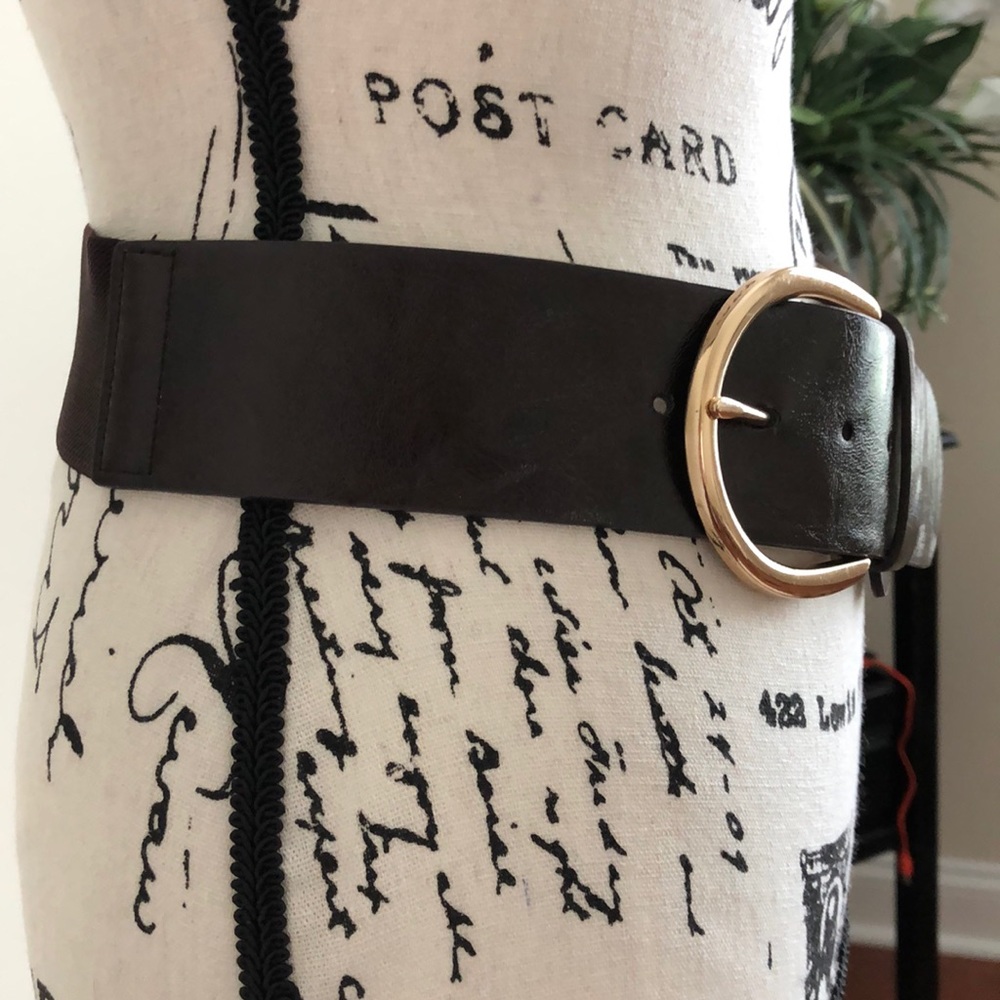 NWT INC Brown Stretch Waist Belt - Picture 2 of 7